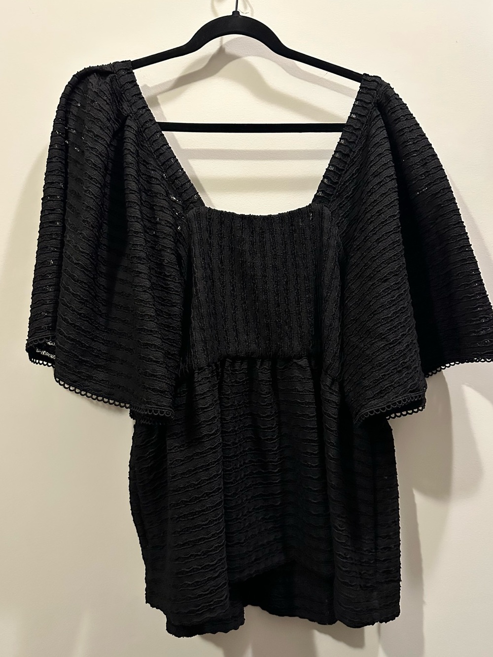 NWOT Sarah Hann x Anthropologie Flutter-Sleeve Crochet Top - 1X - Picture 5 of 6
